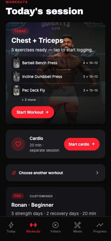 Your next session in the Physique Method app